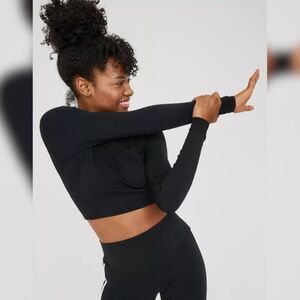 Offline by Aerie Crop Top - Size Small, Black